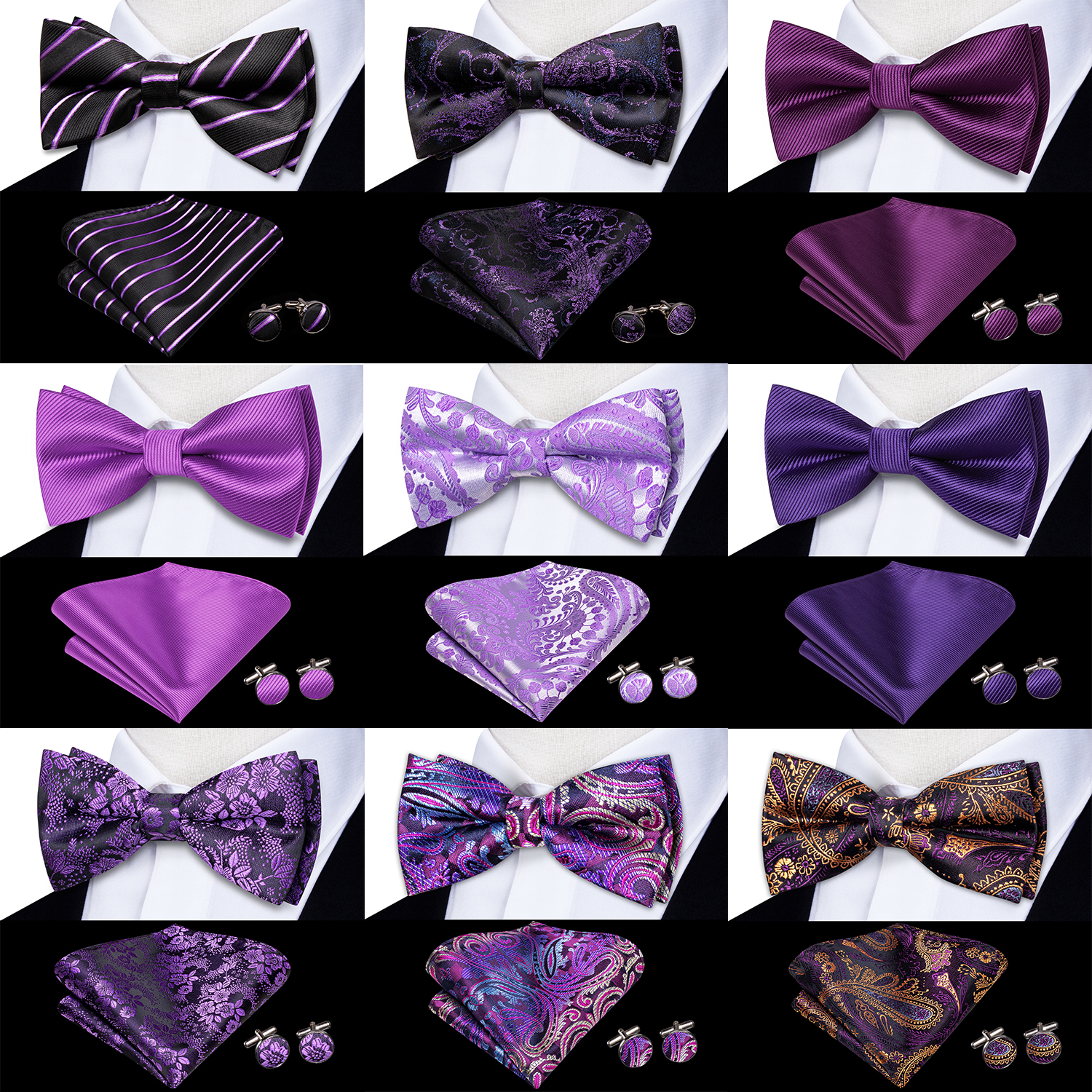 Purple Lilac Lavender Pansy Vi - đánh giá và giá Bow Tie Pre Tied