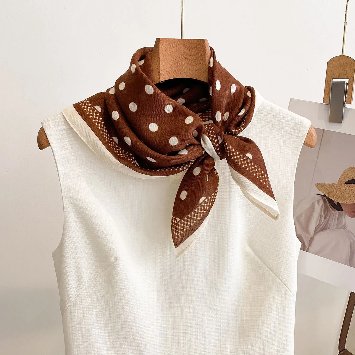 Luxury Polka Dot Printed Squar - đánh giá và giá Face Scarf Mask