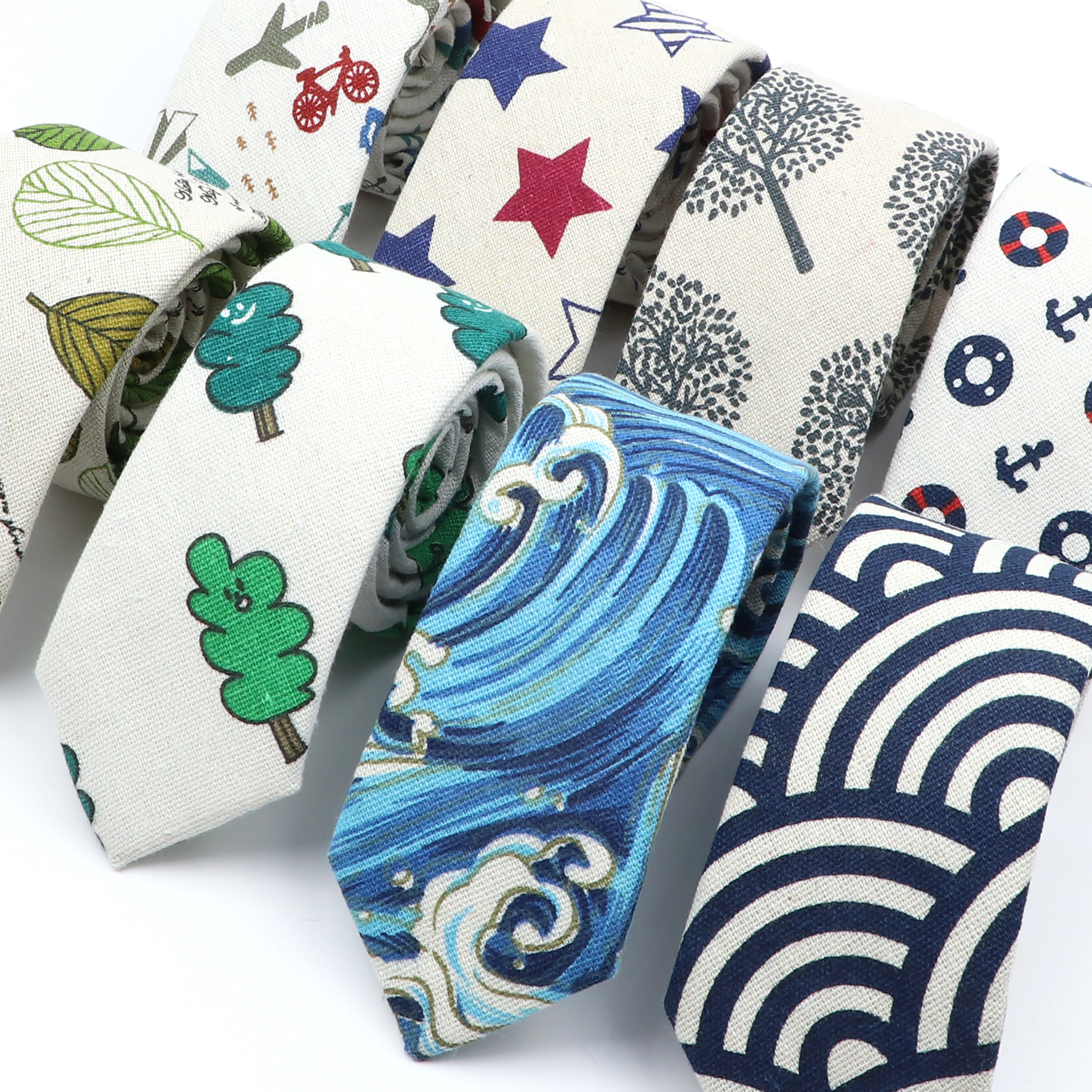Novelty Cartoon Linen Tie For  - đánh giá và giá Skinny Tie Men