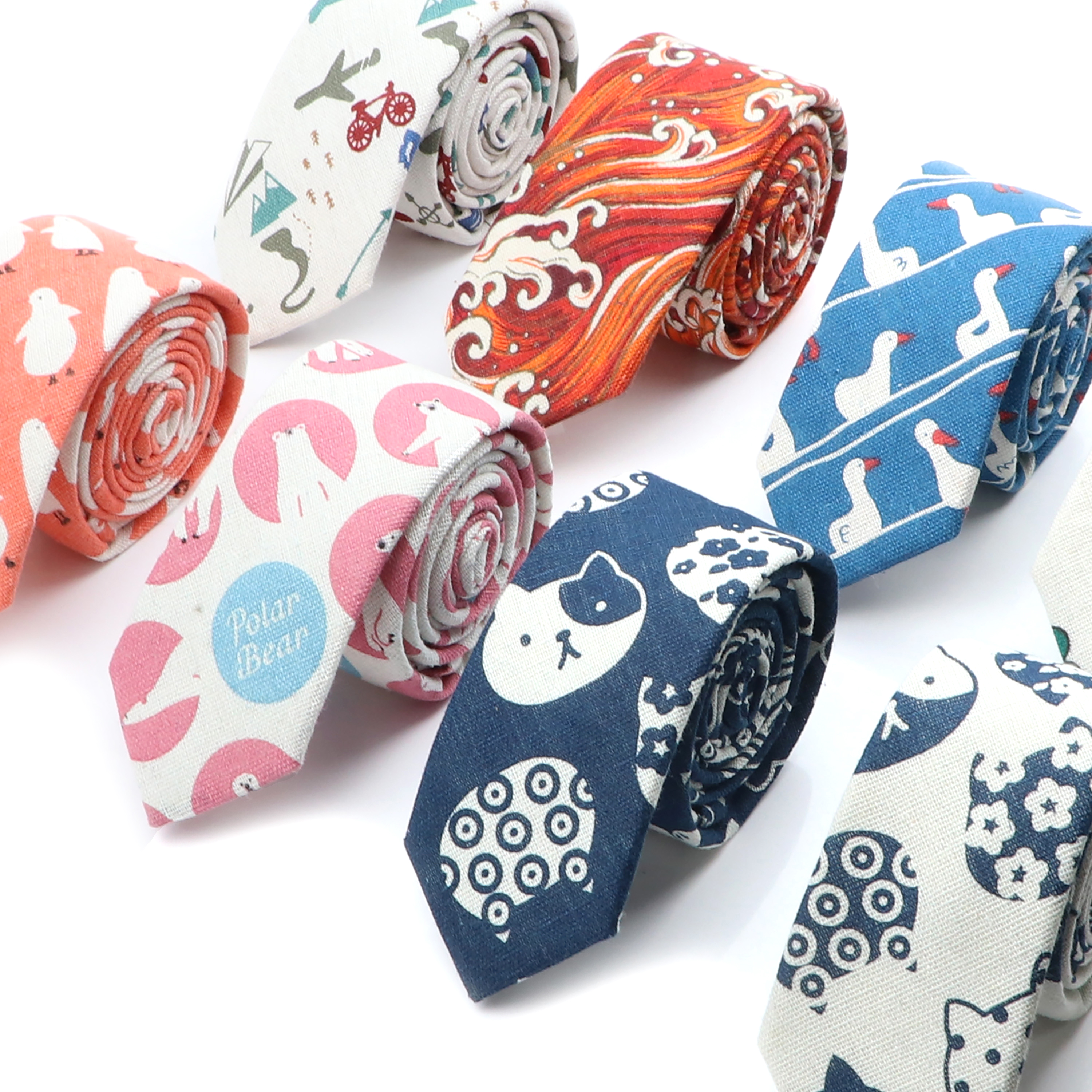 Novelty Cartoon Linen Tie For  - đánh giá và giá Skinny Tie Men