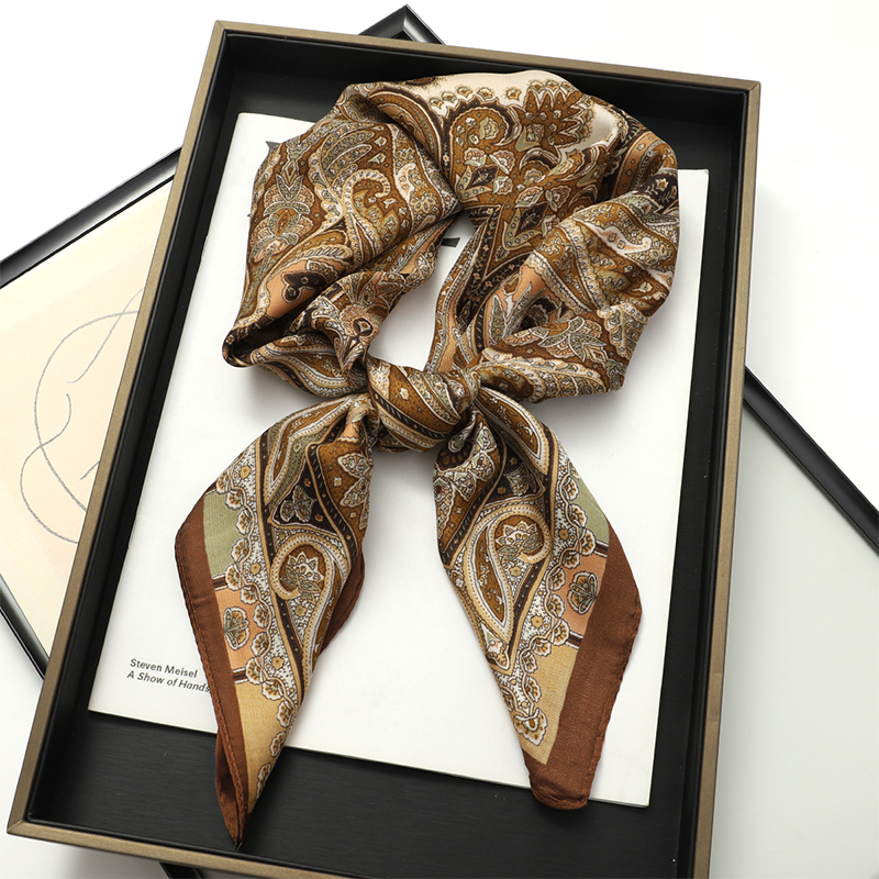 Bohemian Style Print Luxury Br - đánh giá và giá Silk Neck Scarf