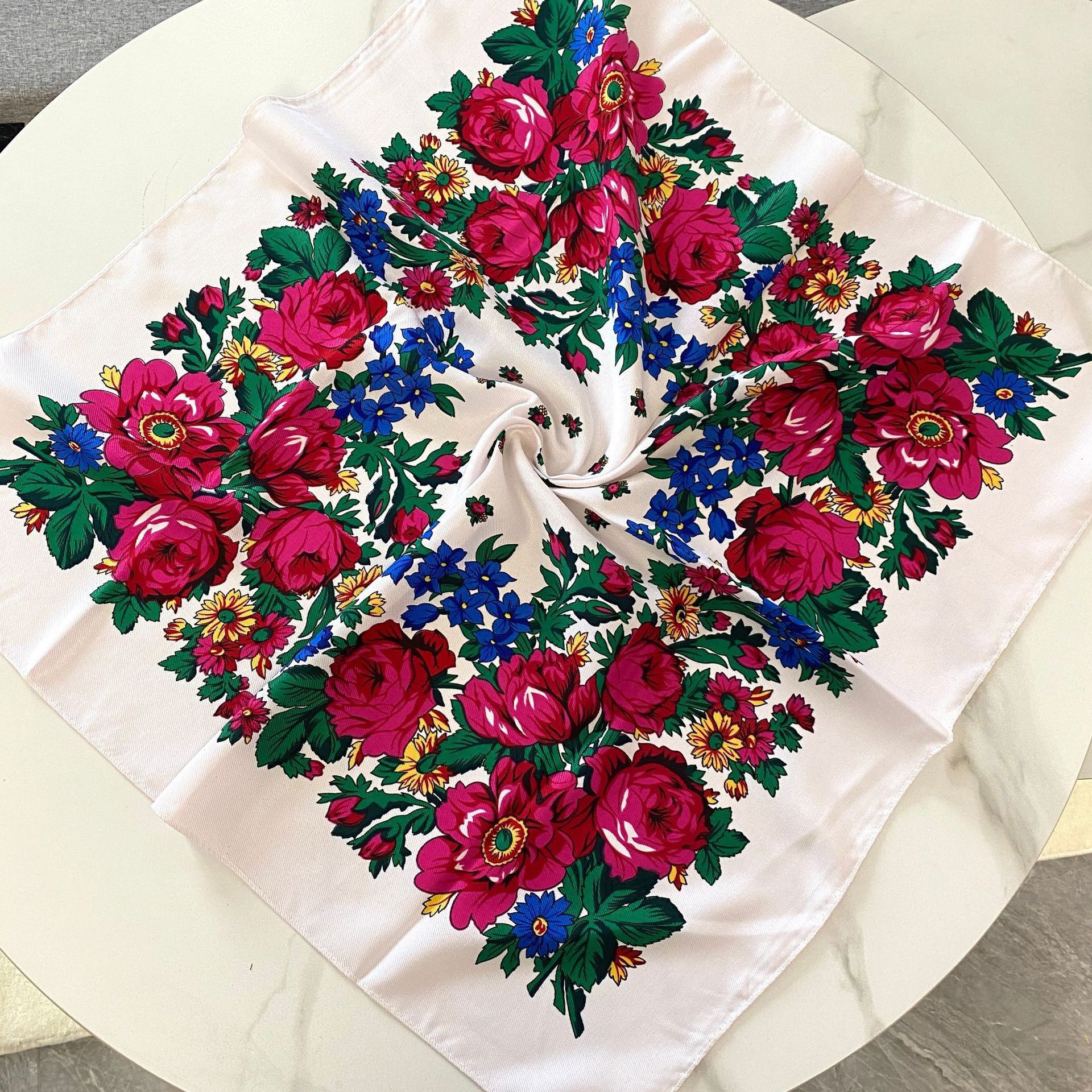 70*70cm Russian Floral Square  - đánh giá và giá Bandana Cotton
