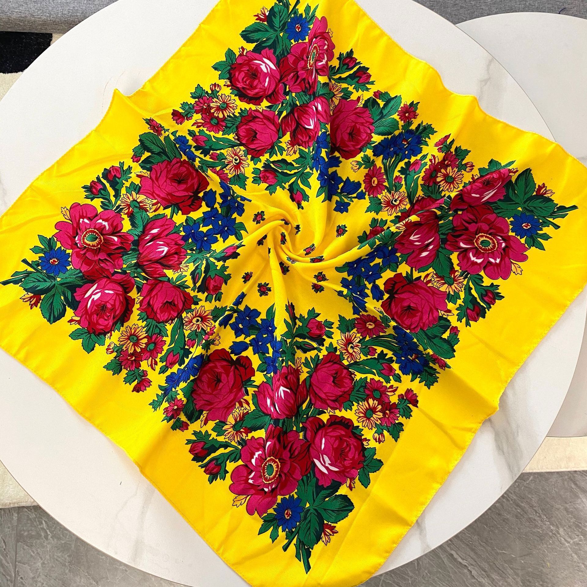 70*70cm Russian Floral Square  - đánh giá và giá Bandana Cotton