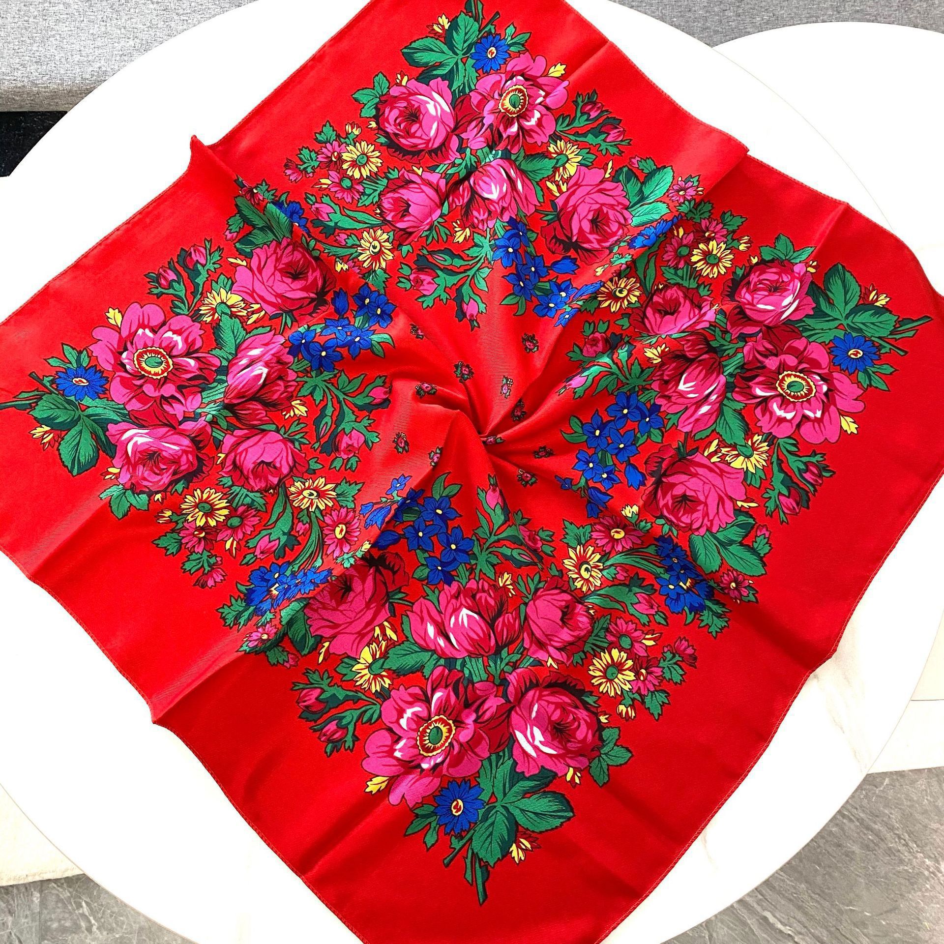 70*70cm Russian Floral Square  - đánh giá và giá Bandana Cotton