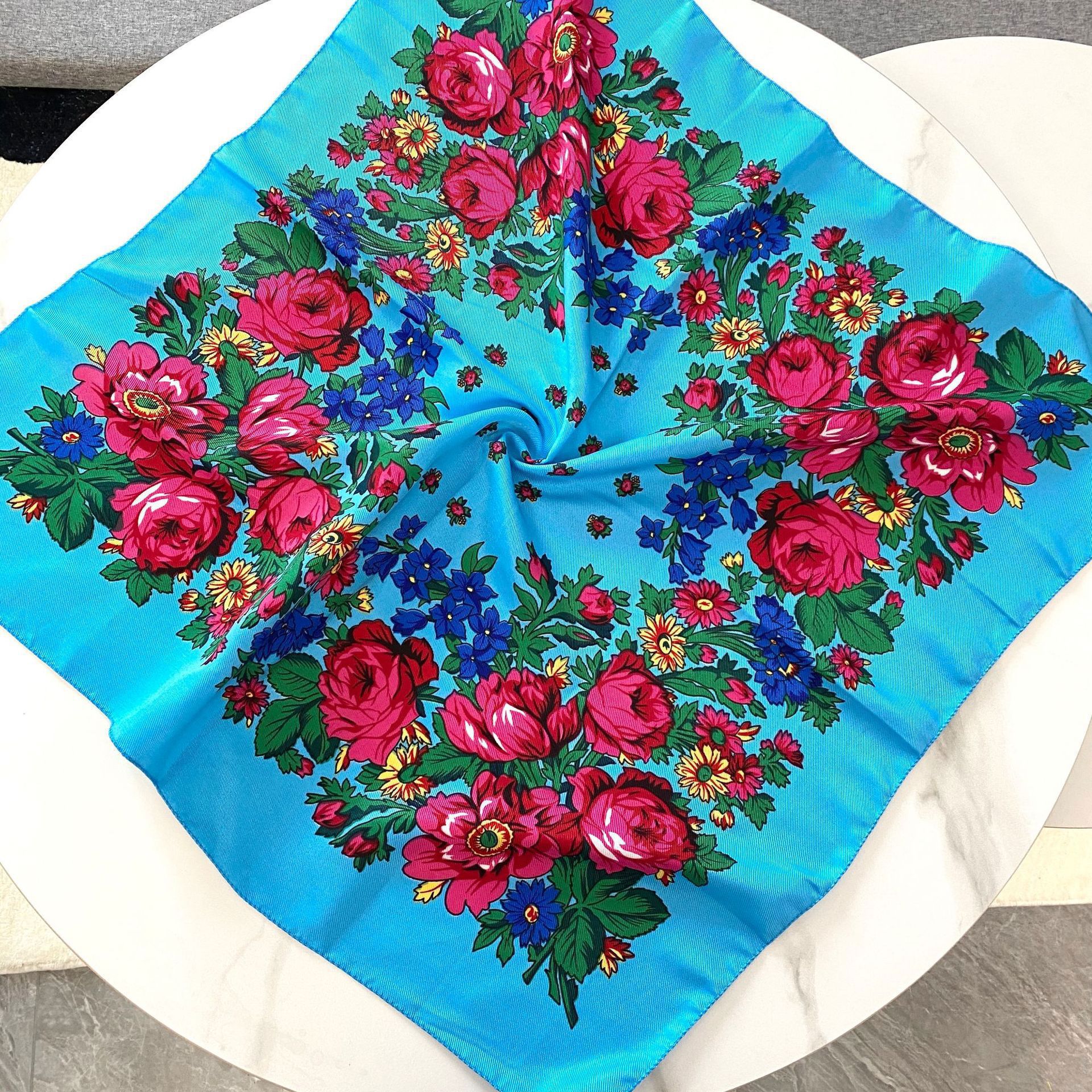 70*70cm Russian Floral Square  - đánh giá và giá Bandana Cotton
