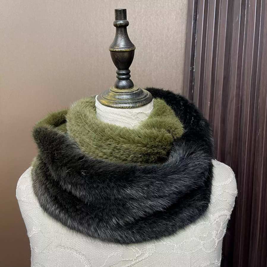 Ombre Color Genuine Mink Fur S - đánh giá và giá Infinity Scarf Knit