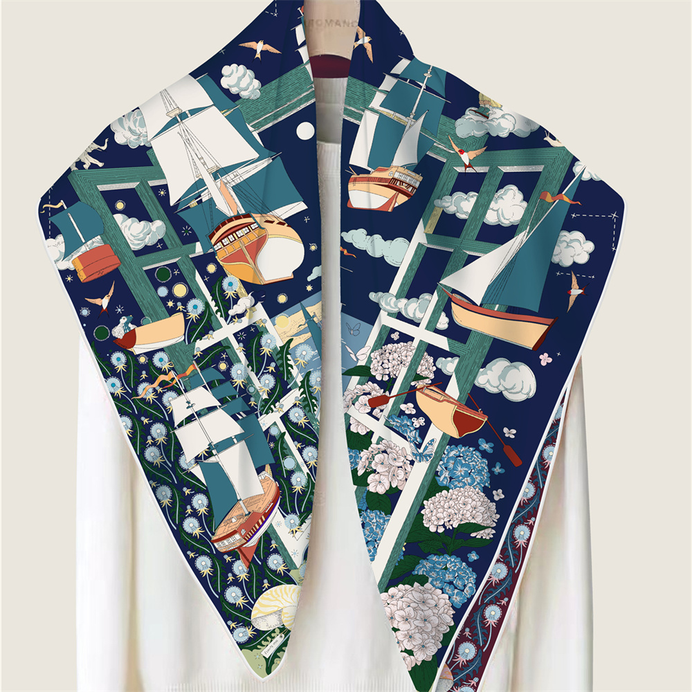 90CM Brand Silk Scarves Wraps  - đánh giá và giá Face Scarf Mask
