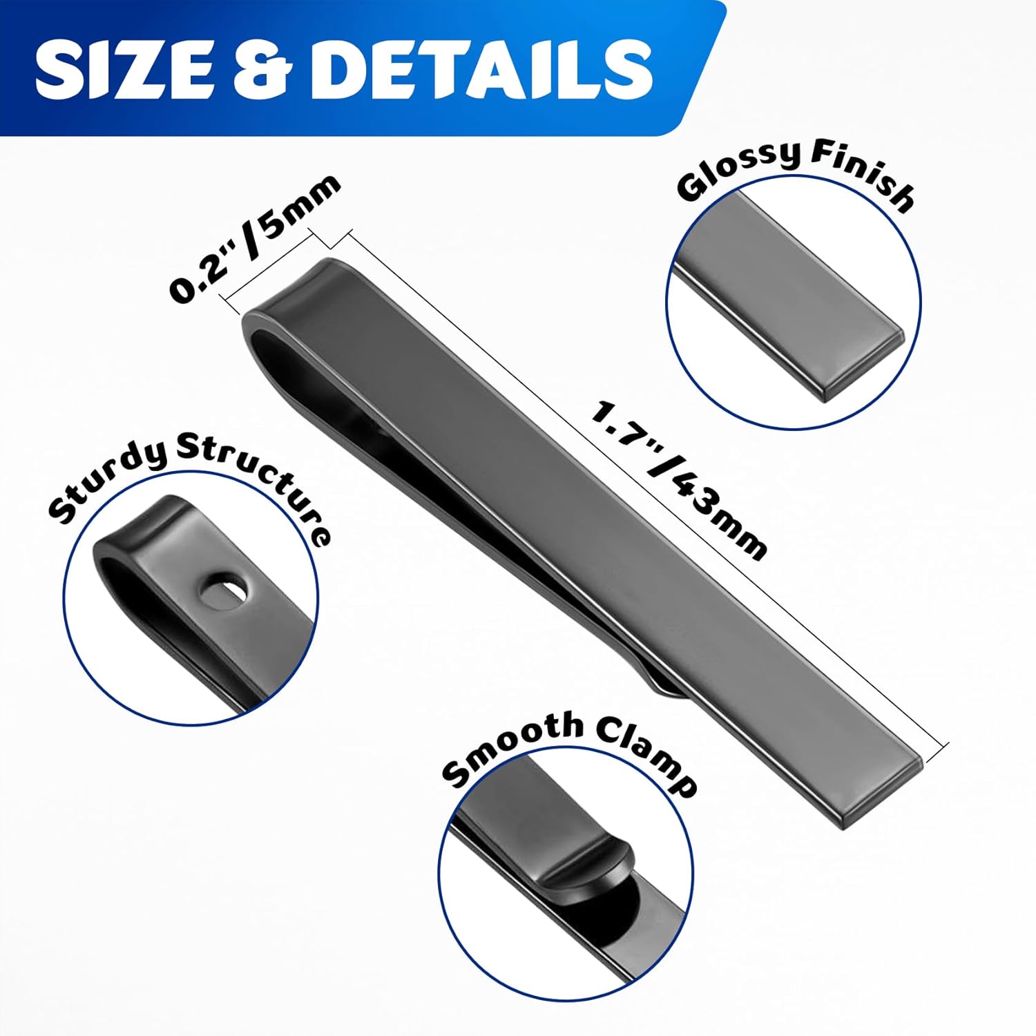 3 Pack Men's Tie Clip for Skin - đánh giá và giá Skinny Tie Men