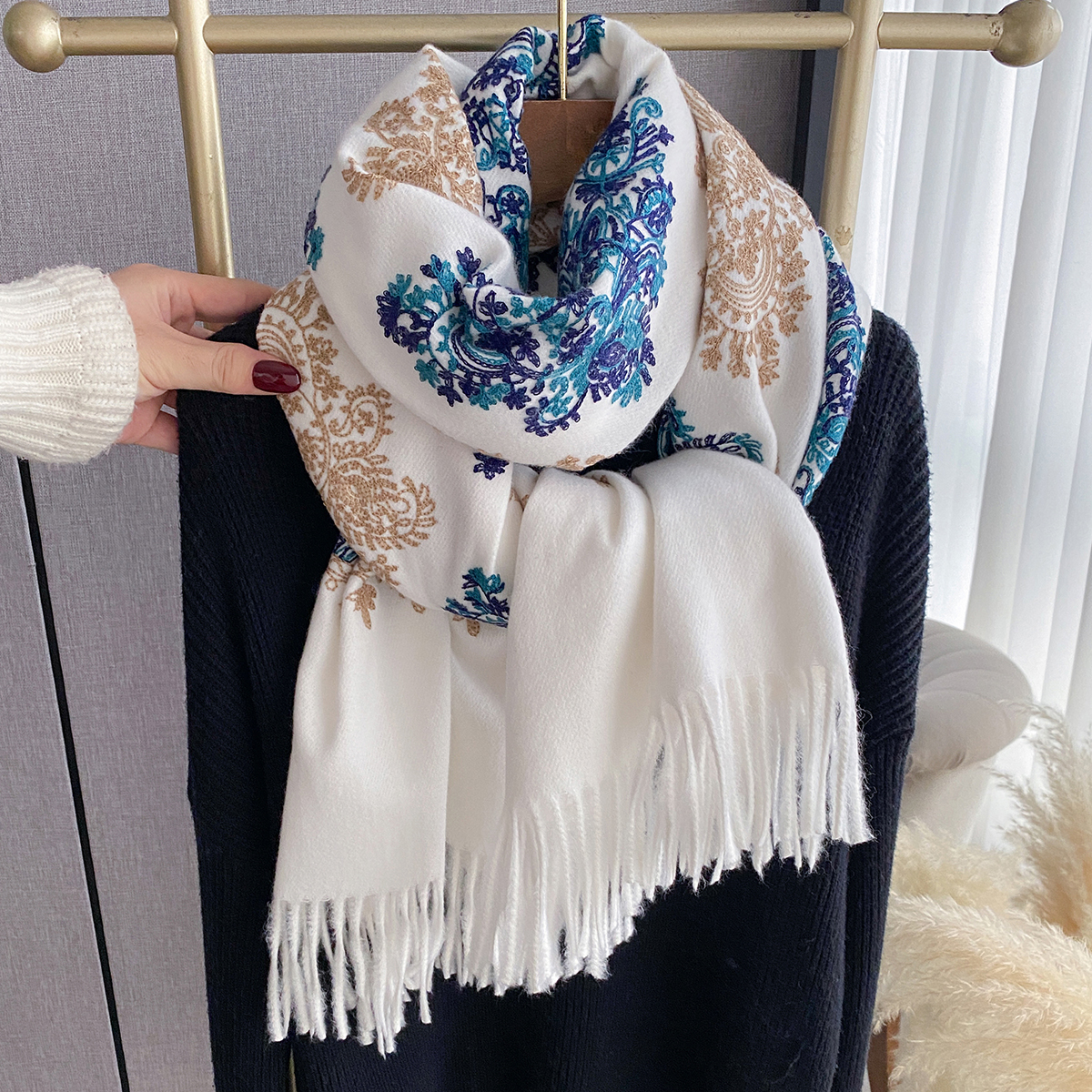 Women Fashion Winter Warm Cash - đánh giá và giá Woven Scarf Blanket