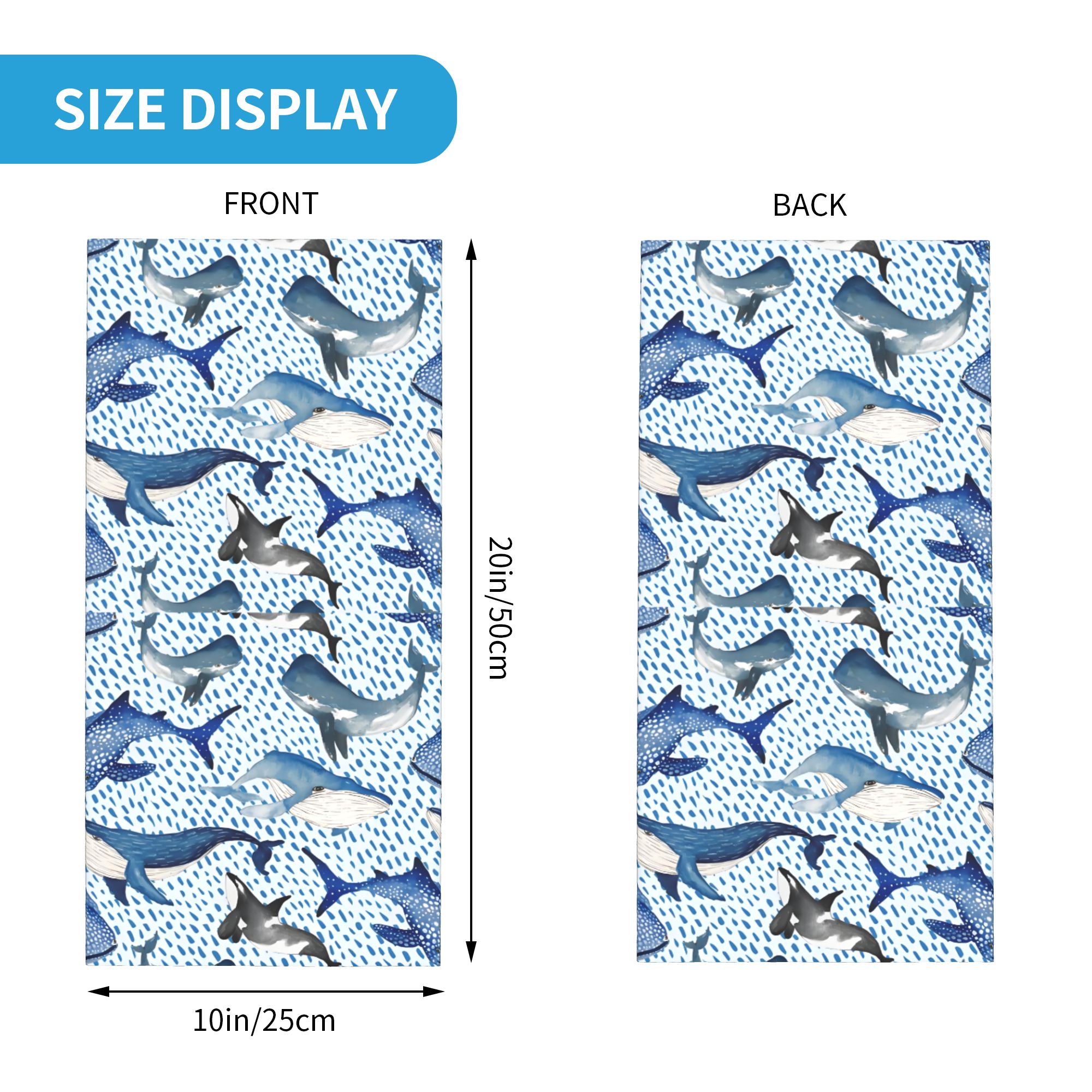 Custom Blue Watercolour Shark  - đánh giá và giá Neck Warmer Tube
