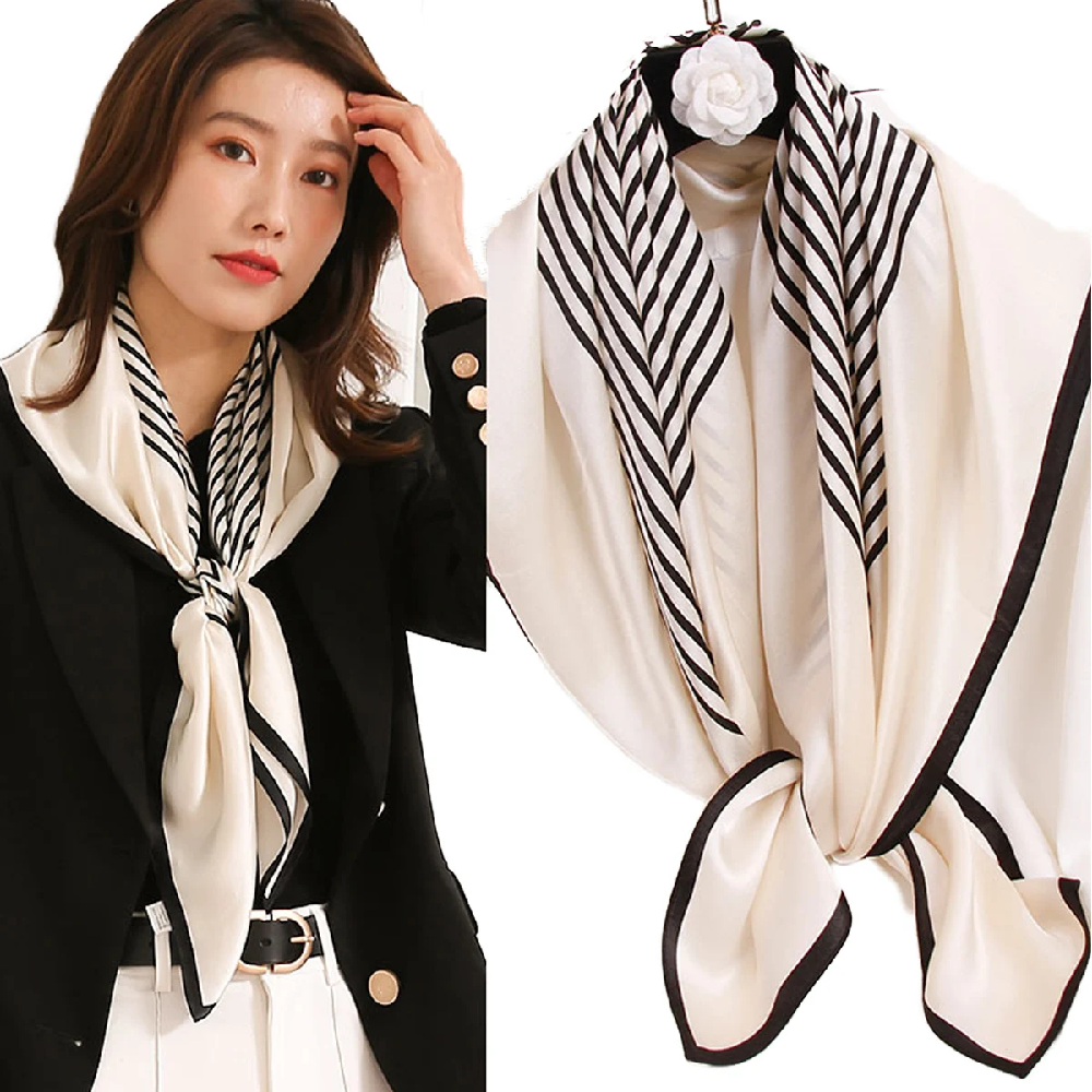 Vintage 100% Silk Scarf Women  - đánh giá và giá Silk Tie Striped