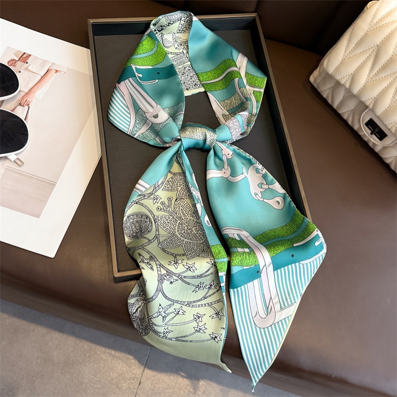 Women's Double-sided Print Sil - đánh giá và giá Ascot Neck Scarf