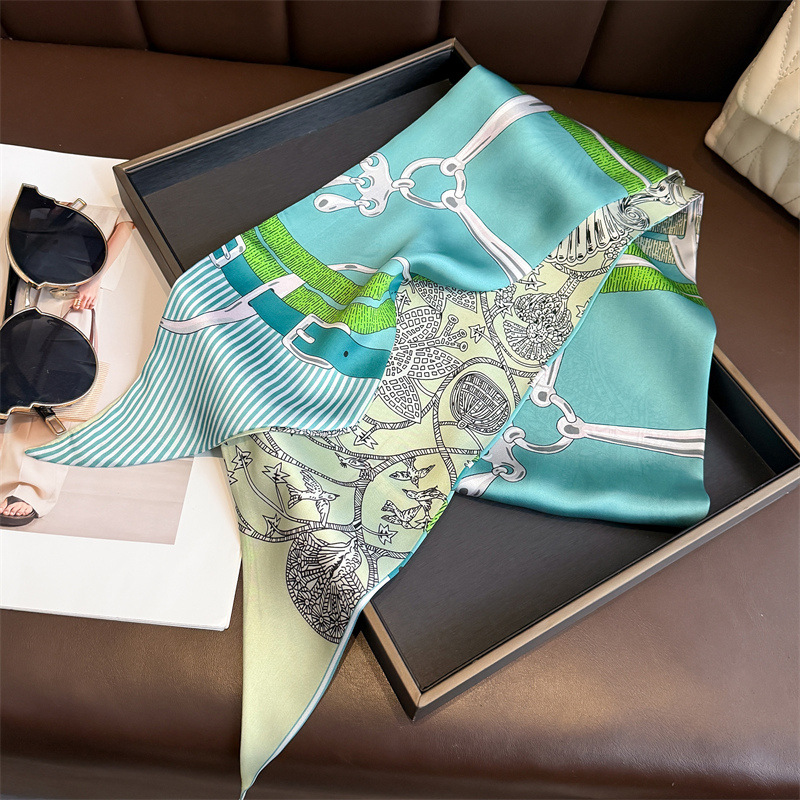 Women's Double-sided Print Sil - đánh giá và giá Ascot Neck Scarf