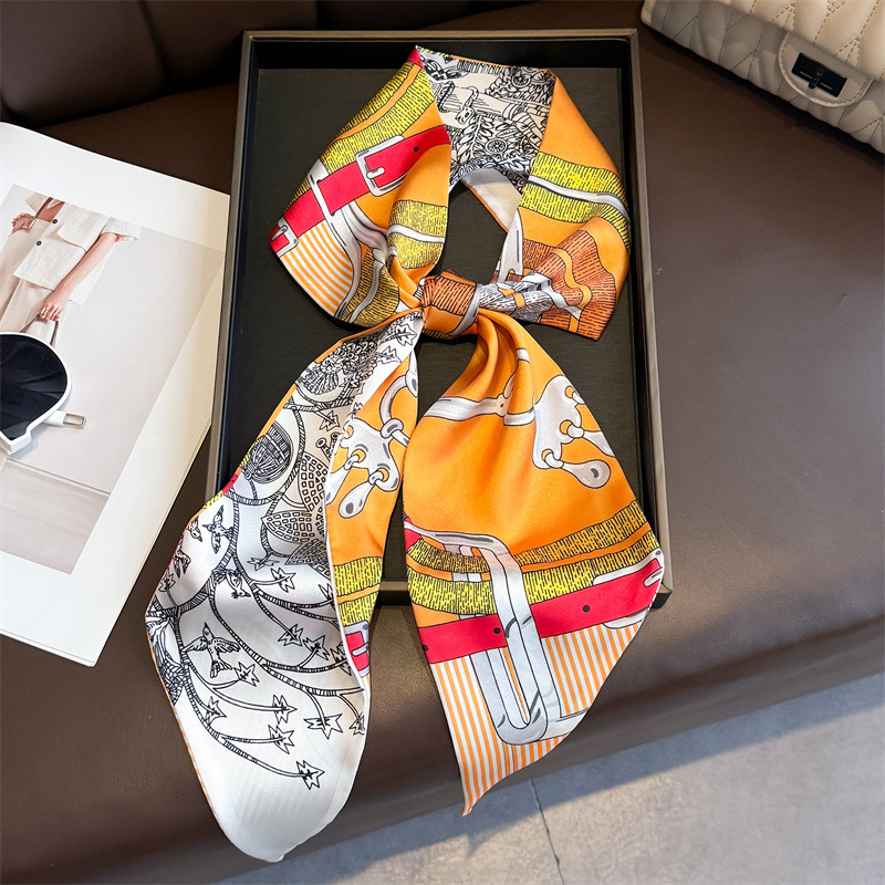 Women's Double-sided Print Sil - đánh giá và giá Ascot Neck Scarf
