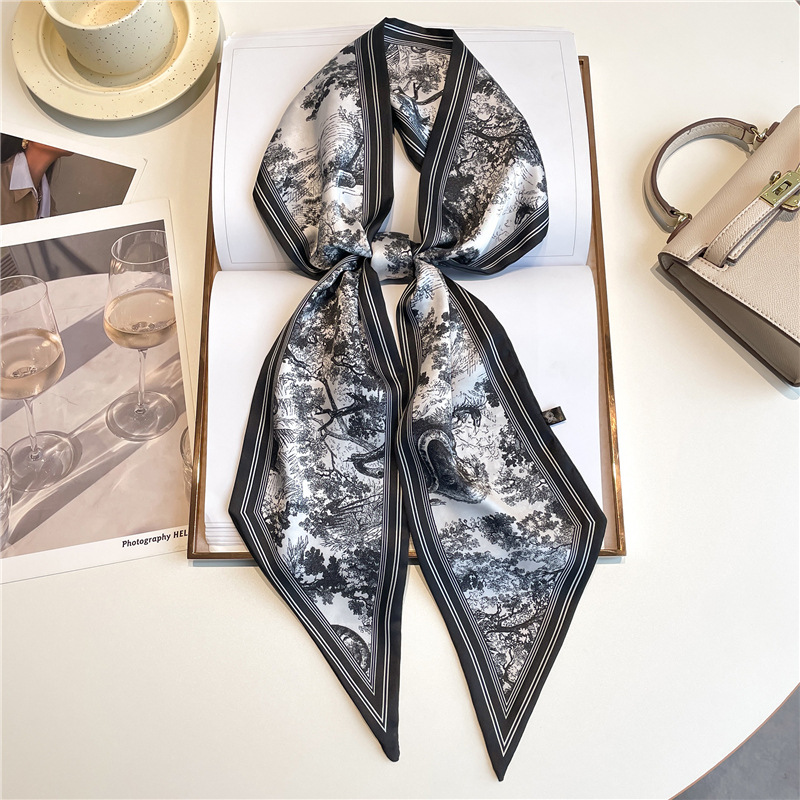Luxury Long Neckerchief Skinny - đánh giá và giá Silk Neck Scarf
