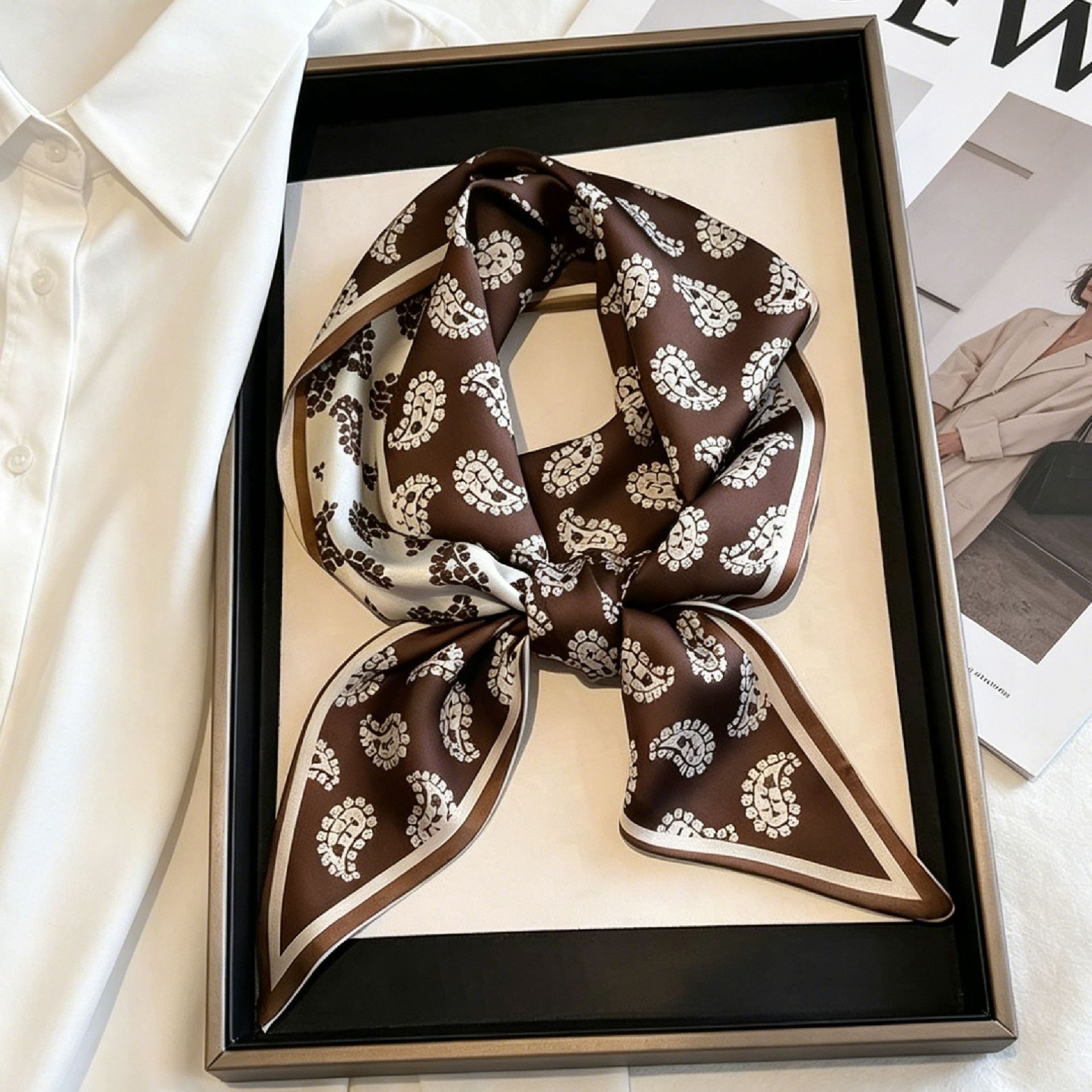 Luxury Long Neckerchief Skinny - đánh giá và giá Silk Neck Scarf