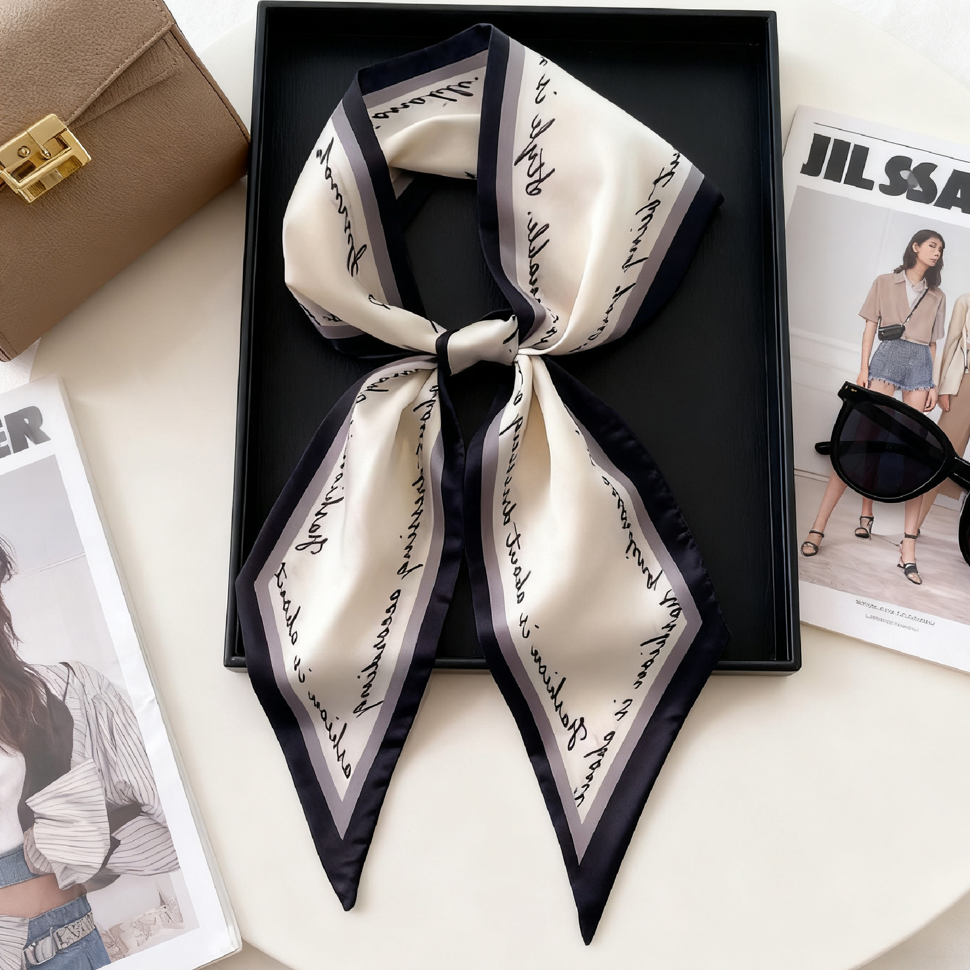 Luxury Long Neckerchief Skinny - đánh giá và giá Silk Neck Scarf