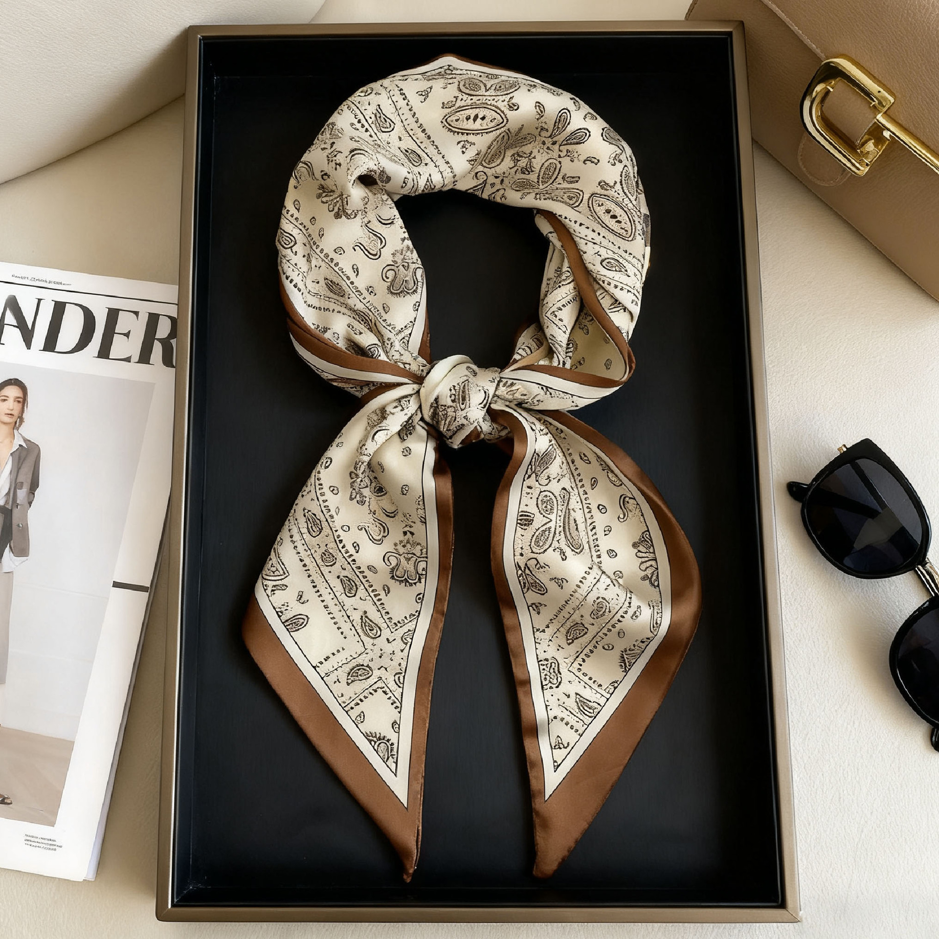 Luxury Long Neckerchief Skinny - đánh giá và giá Silk Neck Scarf