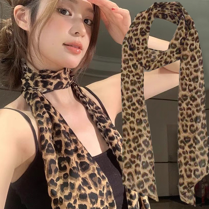 Leopard Print Scarf Retro Polk - đánh giá và giá Silk Tie Striped