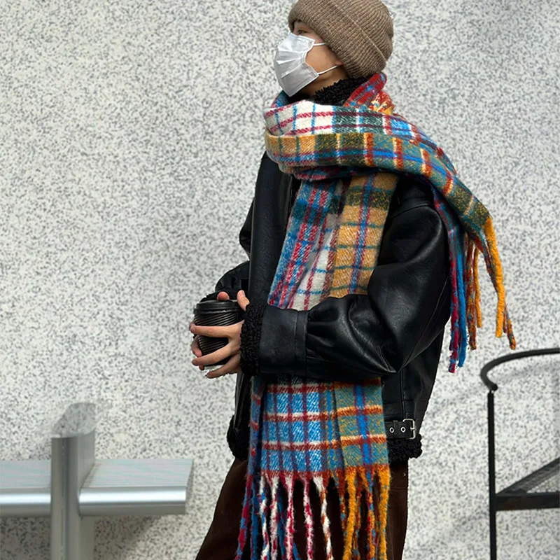 Vintage Colorful Plaid Cashmer - đánh giá và giá Muffler Men Wool