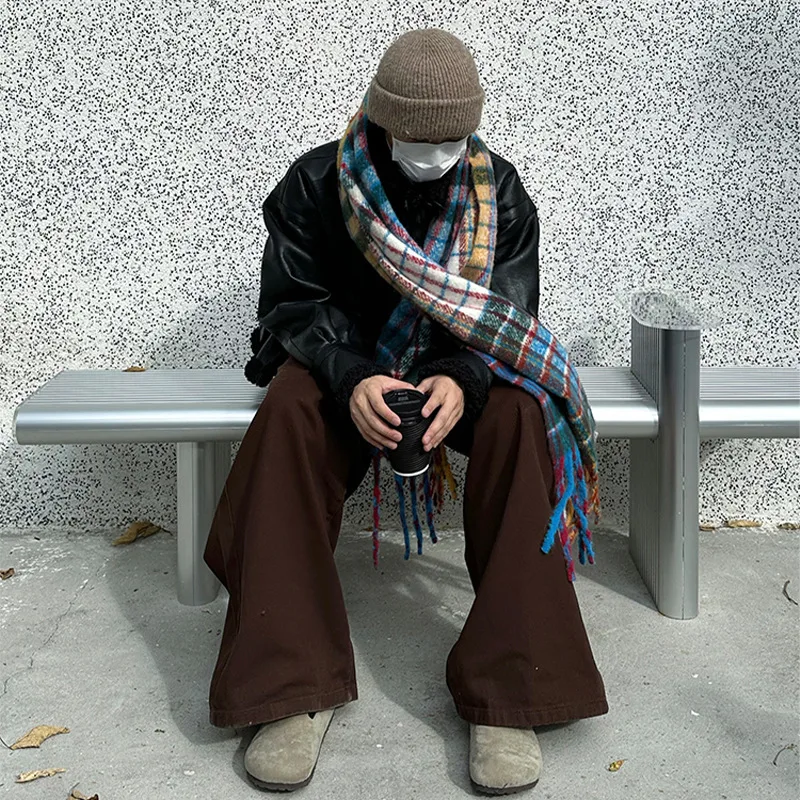 Vintage Colorful Plaid Cashmer - đánh giá và giá Muffler Men Wool