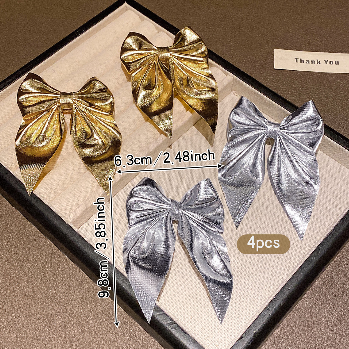 4 fashionable bow hair clips i - đánh giá và giá Tie Clip Silver