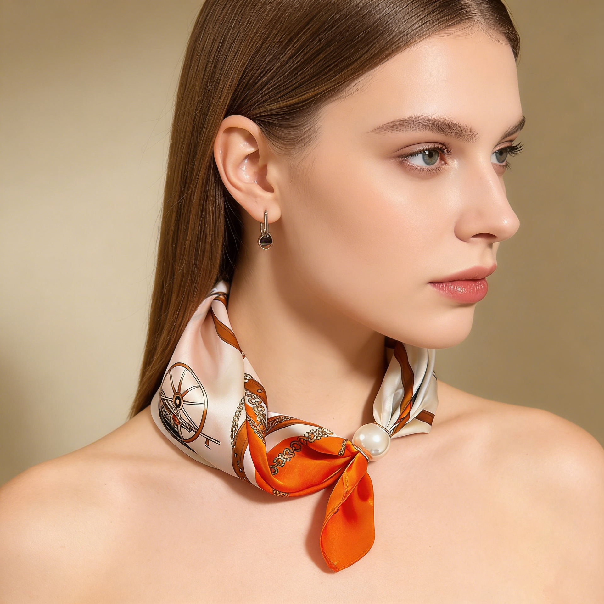 Scarf Chain Silk Lazy Magnetic - đánh giá và giá Silk Neck Scarf