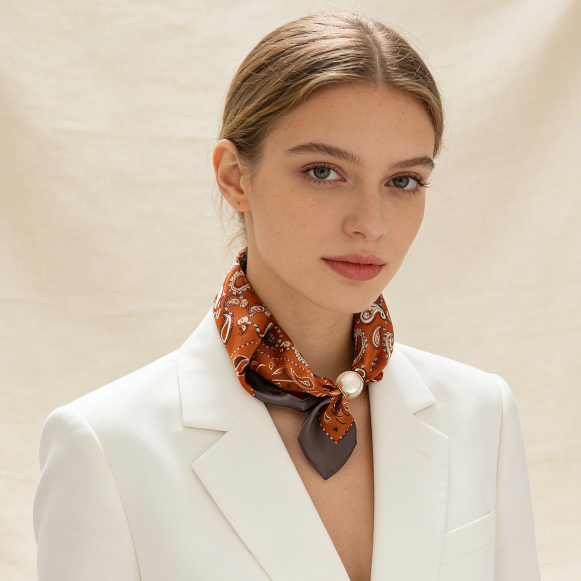 Scarf Chain Silk Lazy Magnetic - đánh giá và giá Silk Neck Scarf