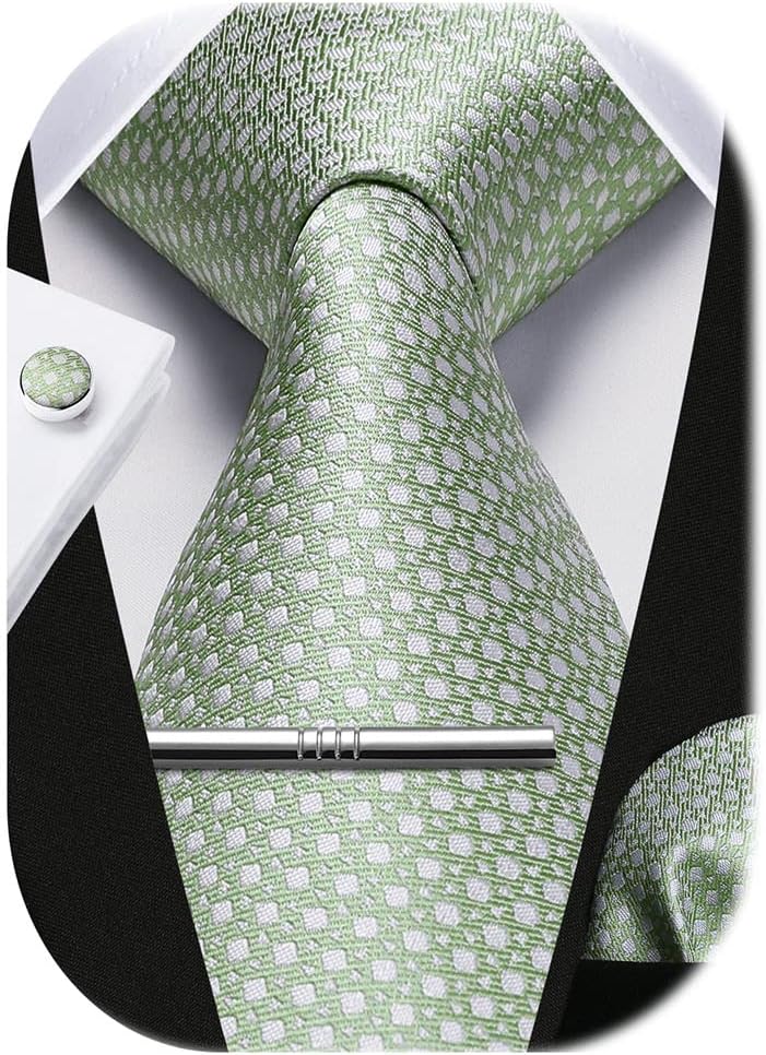 Classic Checkered Tie Set with - đánh giá và giá Pocket Square Set