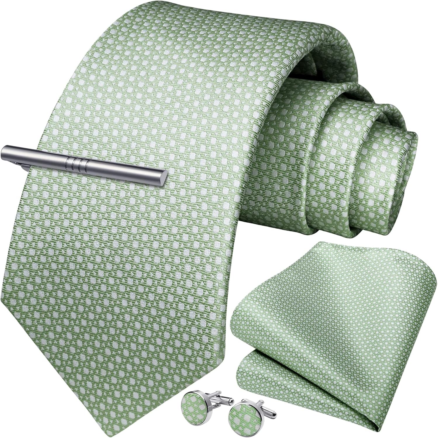 Classic Checkered Tie Set with - đánh giá và giá Pocket Square Set