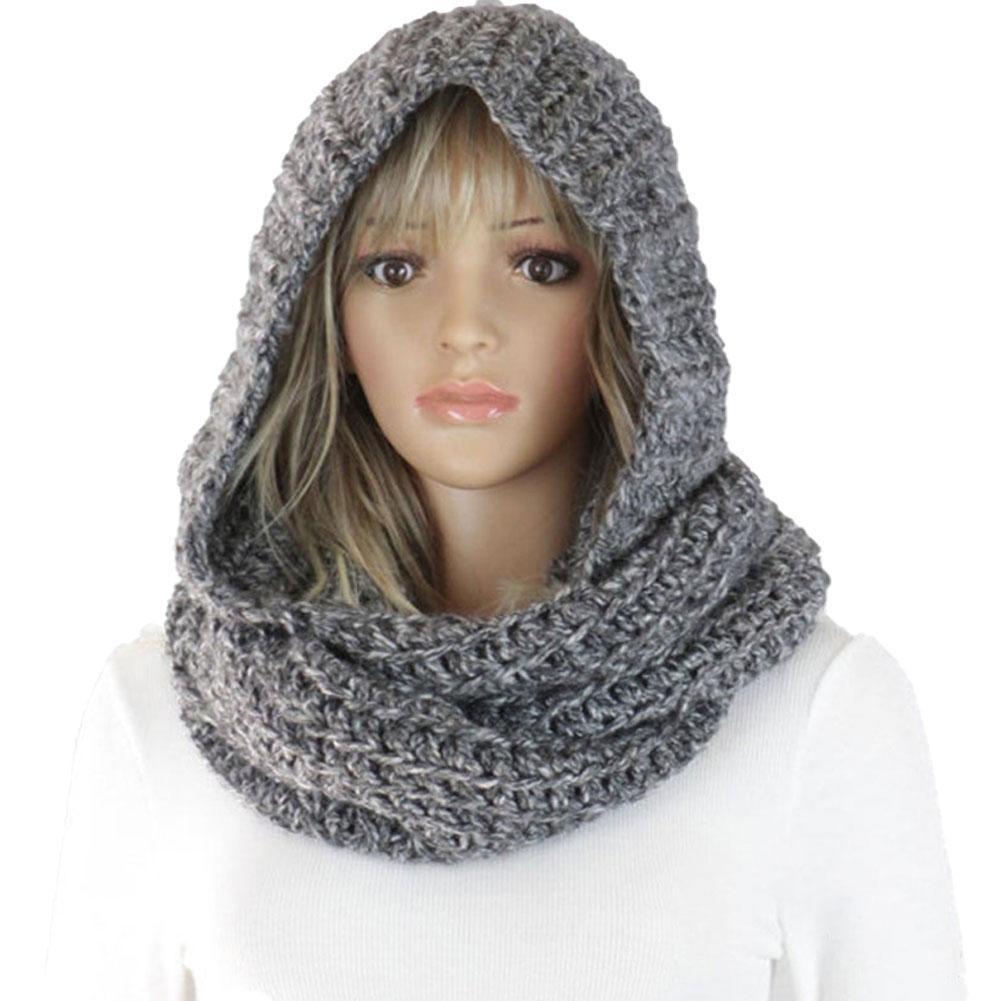 Knitted Hooded Scarf Winter Wo - đánh giá và giá Infinity Scarf Knit