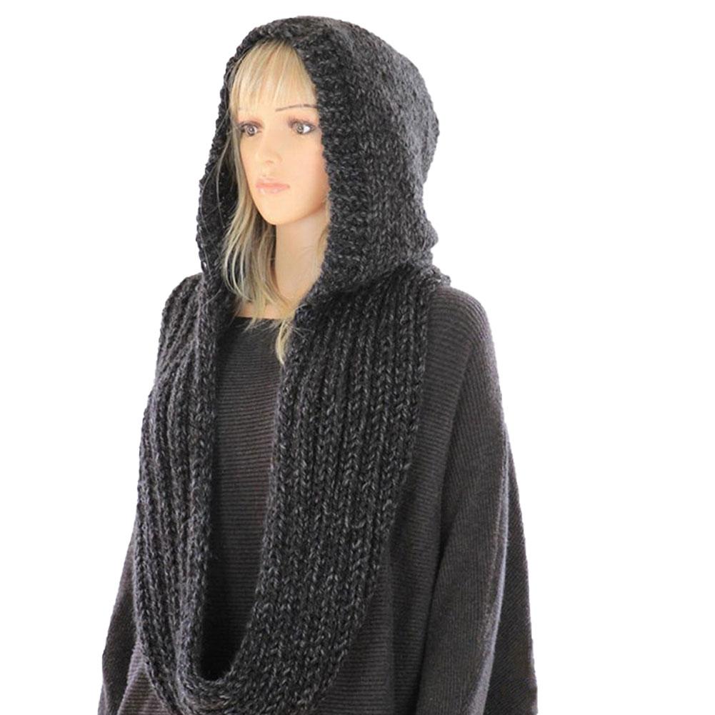 Knitted Hooded Scarf Winter Wo - đánh giá và giá Infinity Scarf Knit