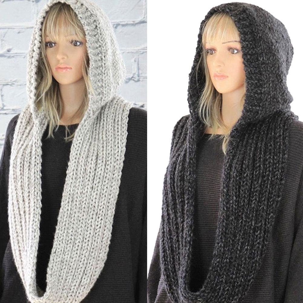 Knitted Hooded Scarf Winter Wo - đánh giá và giá Infinity Scarf Knit