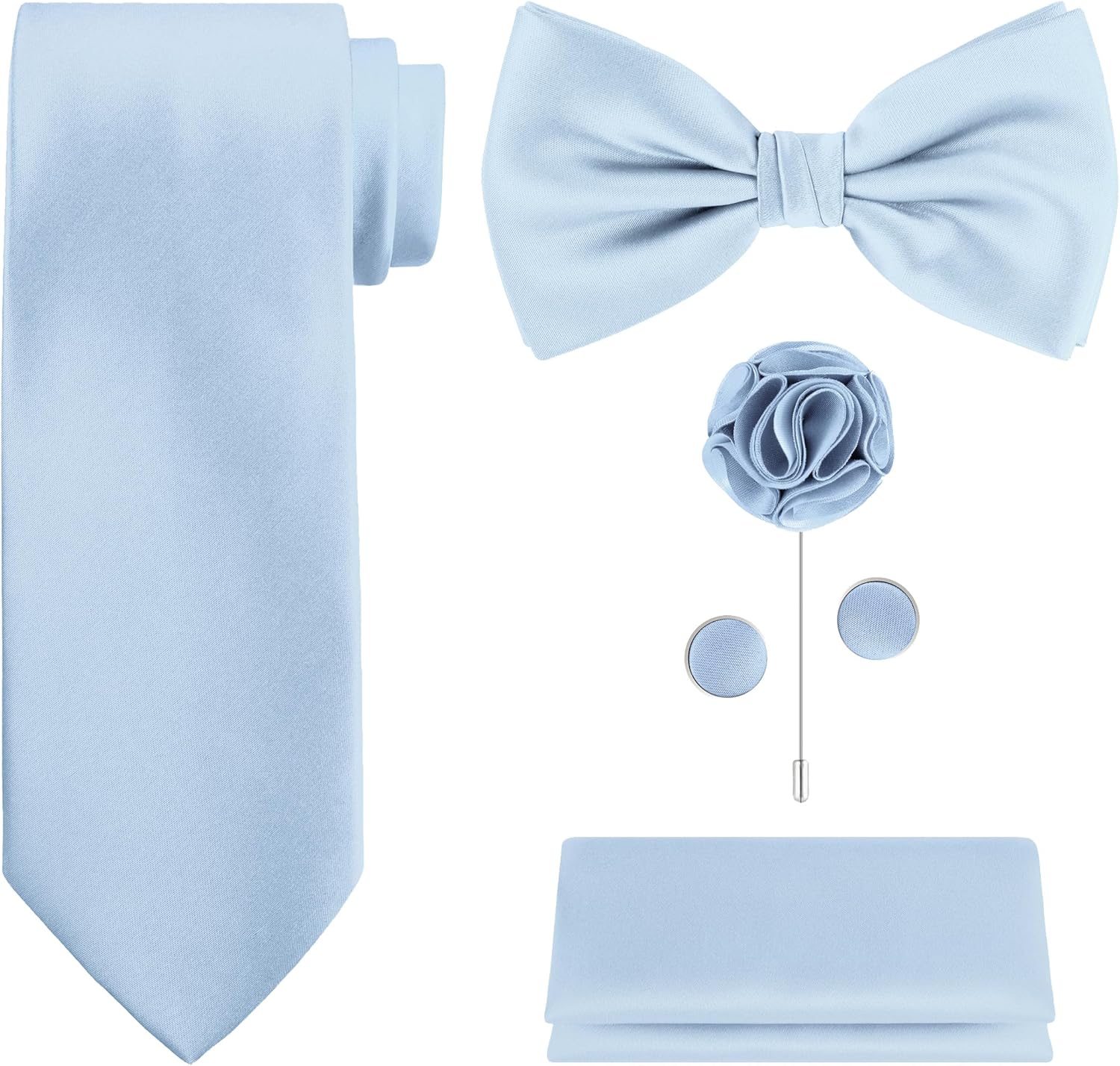 5-Piece Tie Set in White or Bl - đánh giá và giá Pocket Square Set