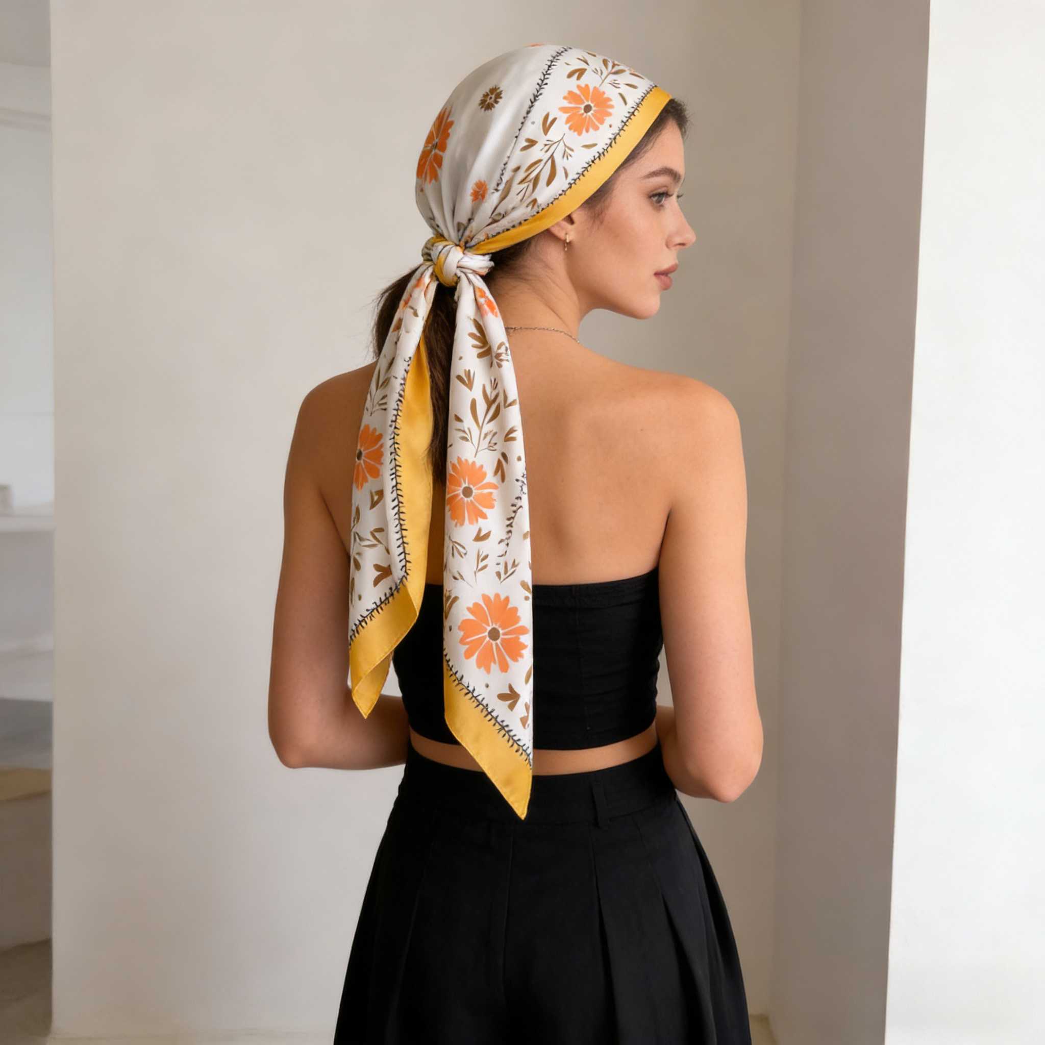 1Pc new printed fashion silk s - đánh giá và giá Silk Neck Scarf