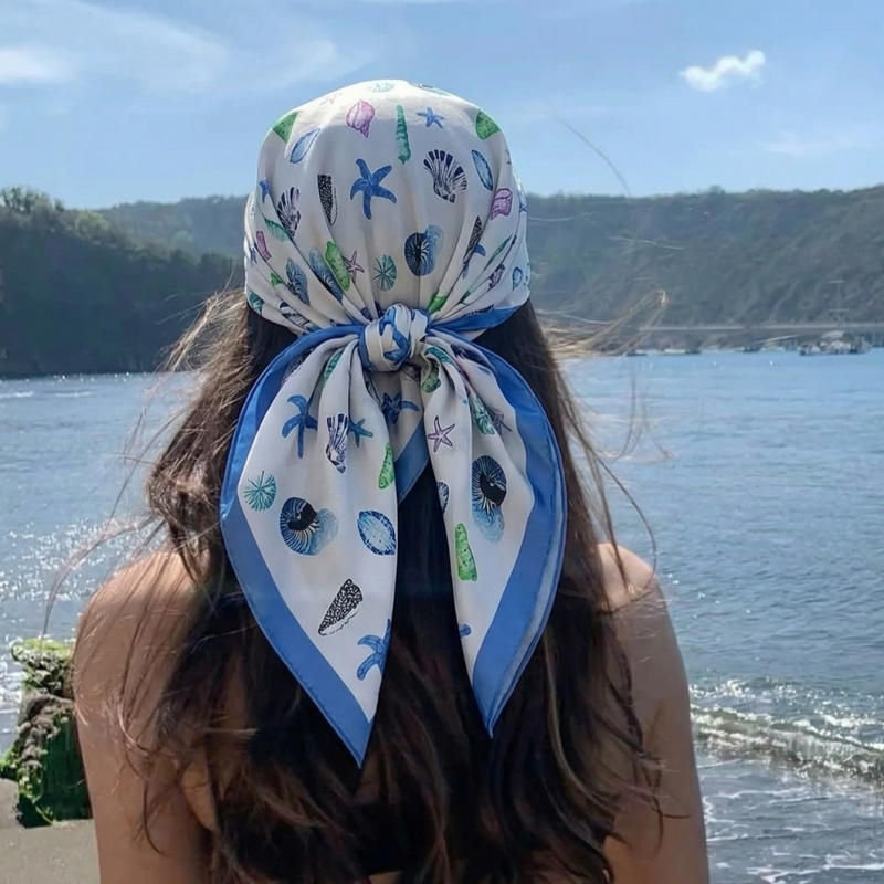 Women Silk Feeling Square Scar - đánh giá và giá Silk Neck Scarf