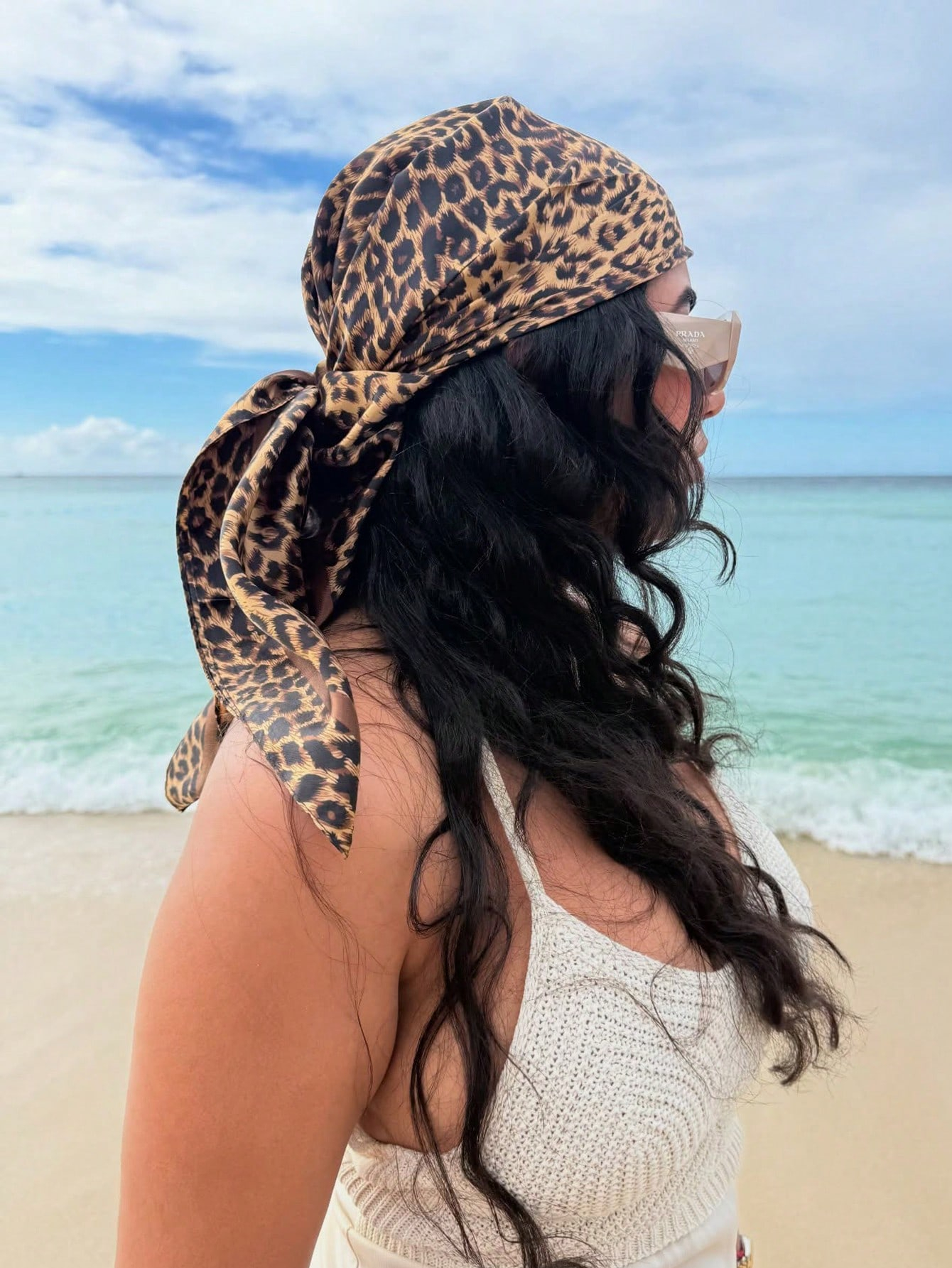 90cm Leopard Print Neckerchief - đánh giá và giá Silk Neck Scarf