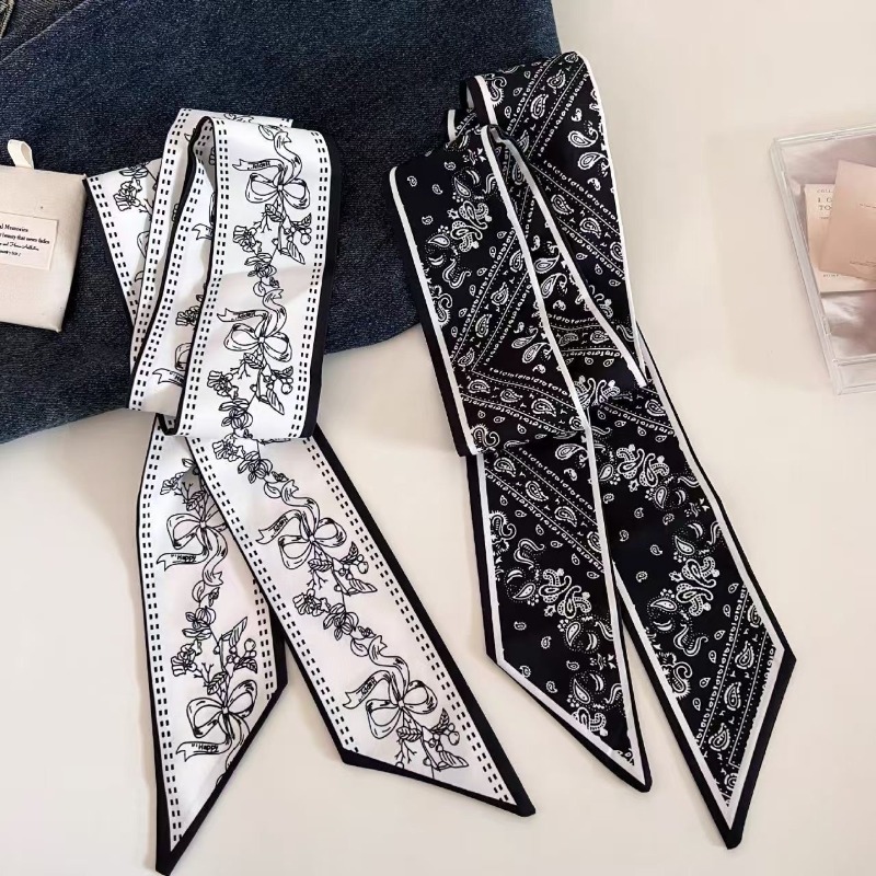 Black White Double Sided Paisl - đánh giá và giá Ascot Neck Scarf