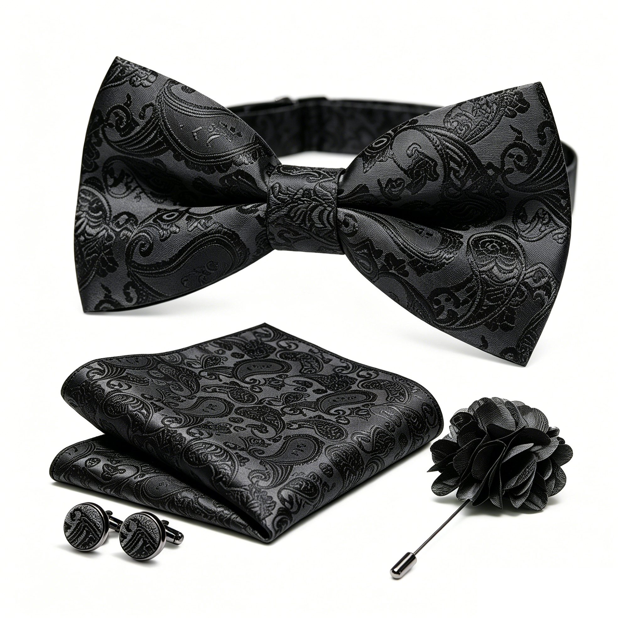 36pcs Black Silk Jacquard Pais - đánh giá và giá Bow Tie Pre Tied