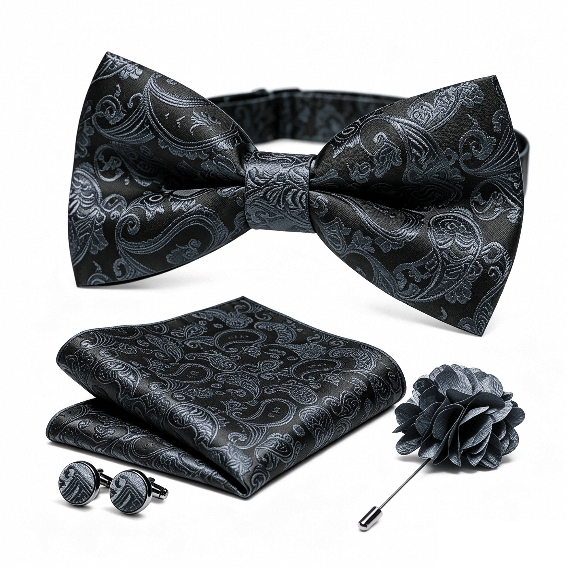 36pcs Black Silk Jacquard Pais - đánh giá và giá Bow Tie Pre Tied