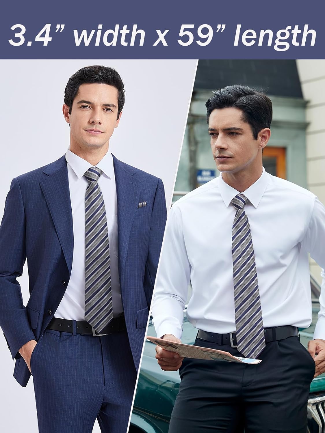 Men's Stripe Tie & Pocket Squa - đánh giá và giá Pocket Square Set