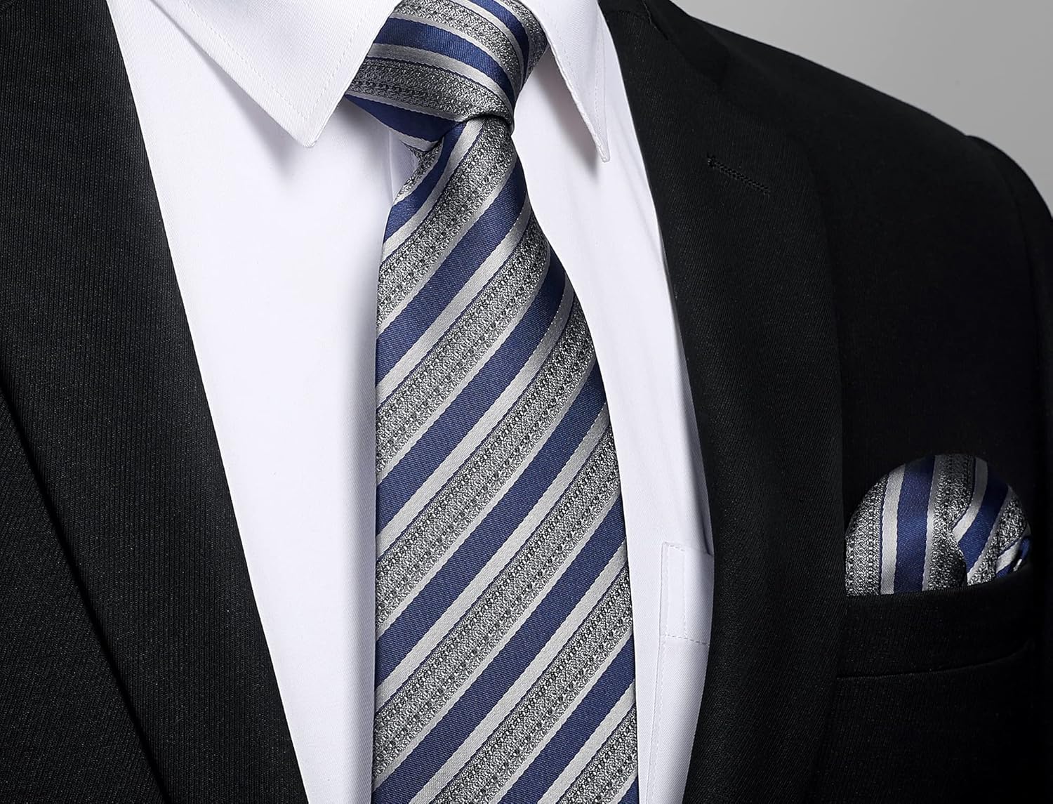 Men's Stripe Tie & Pocket Squa - đánh giá và giá Pocket Square Set