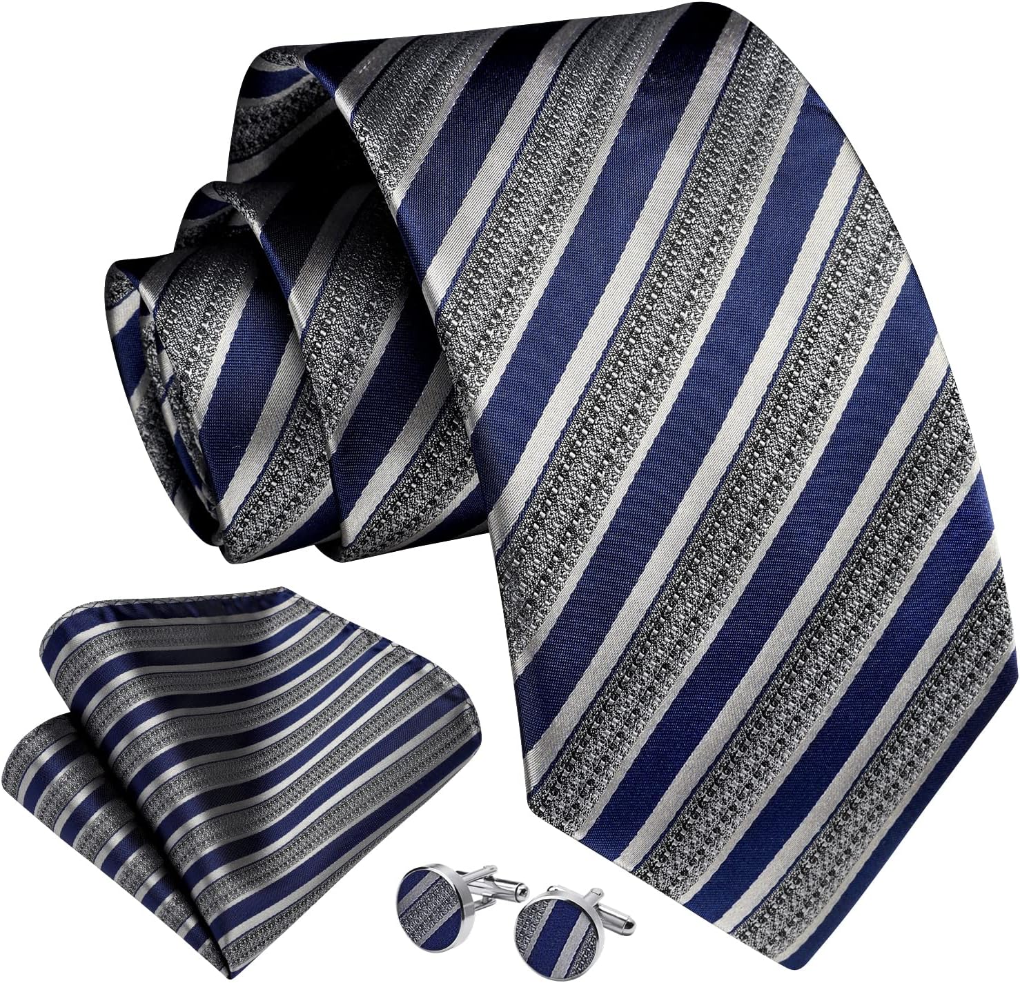 Men's Stripe Tie & Pocket Squa - đánh giá và giá Pocket Square Set