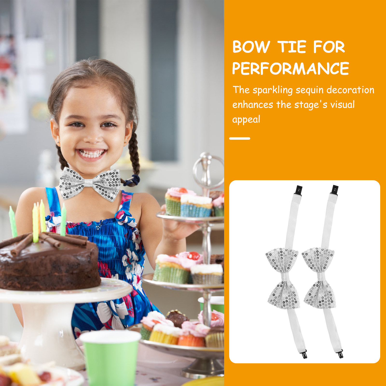 5Pcs Sequin Bow Ties for Kids  - đánh giá và giá Bow Tie Pre Tied
