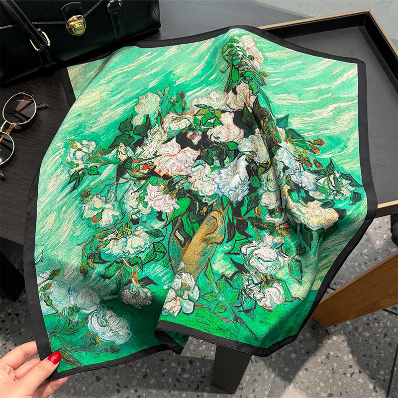 100% Silk Scarf Bandana Women  - đánh giá và giá Face Scarf Mask