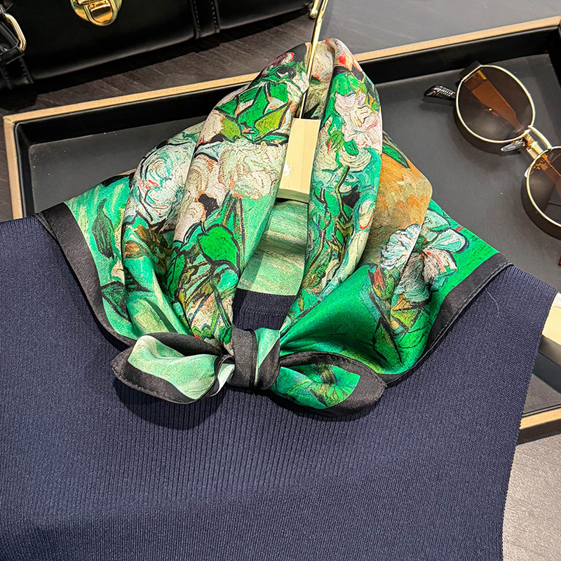 100% Silk Scarf Bandana Women  - đánh giá và giá Face Scarf Mask