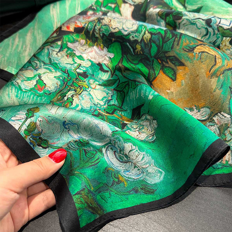 100% Silk Scarf Bandana Women  - đánh giá và giá Face Scarf Mask