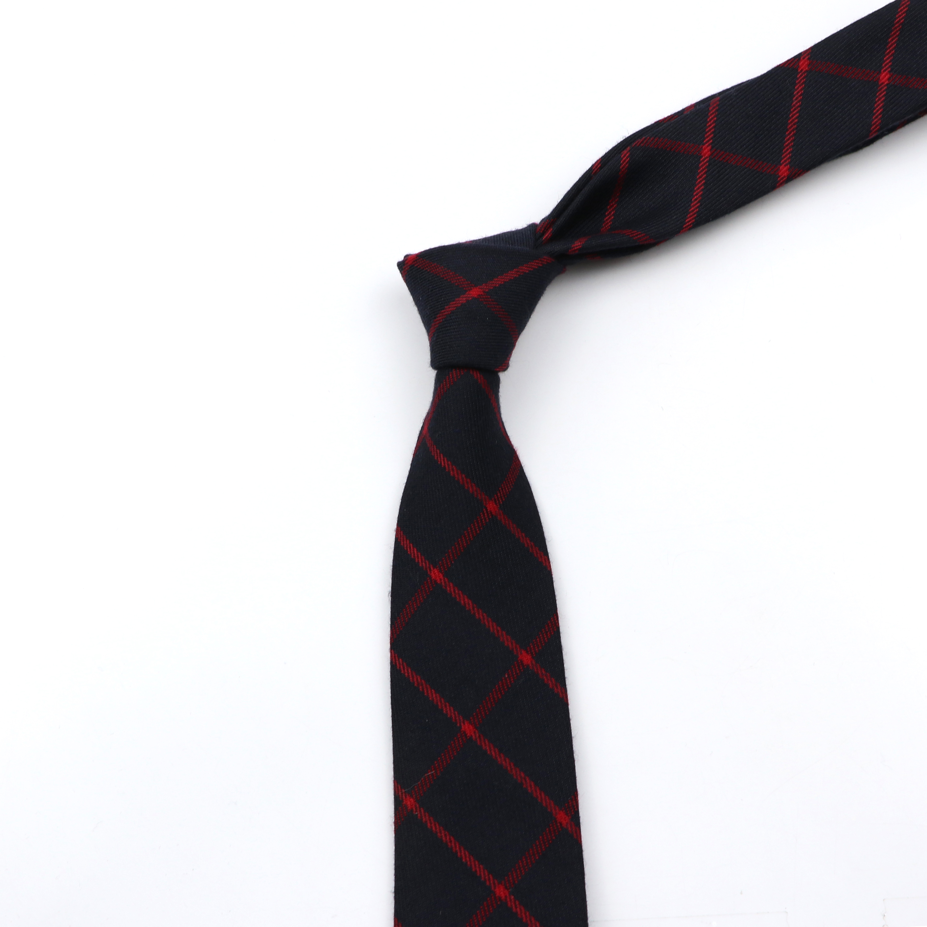 Classic Black Grey Plaid Cotto - đánh giá và giá Skinny Tie Men