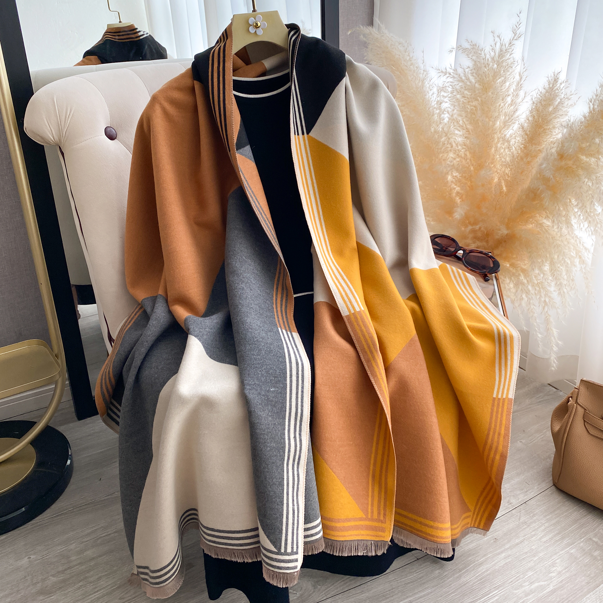 2025 Luxury Winter Cashmere Sc - đánh giá và giá Woven Scarf Blanket