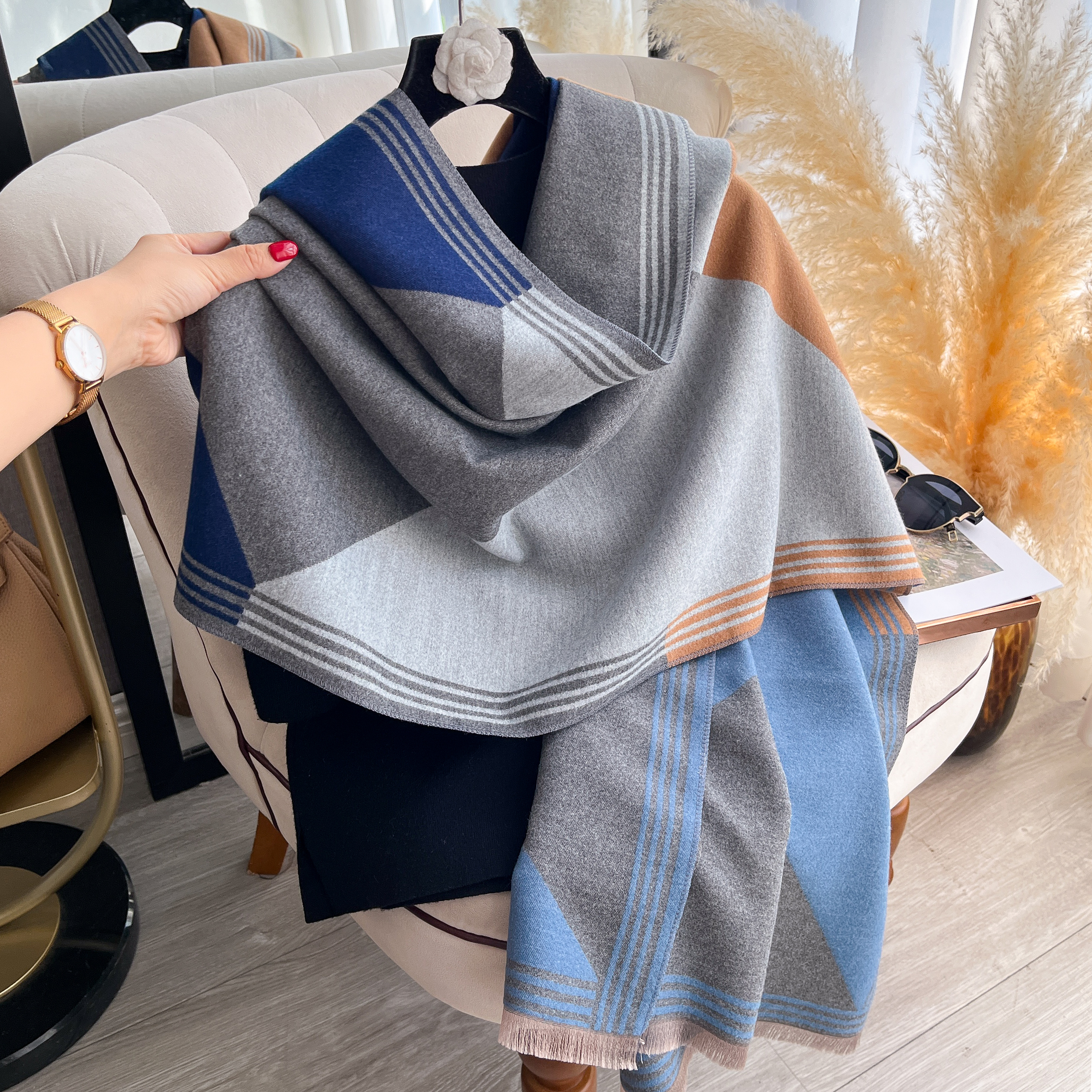 2025 Luxury Winter Cashmere Sc - đánh giá và giá Woven Scarf Blanket